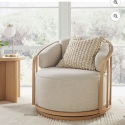 Better Homes & Gardens Lillian Swivel Birdcage Chair, Cream Linen