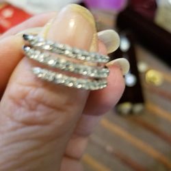 .925 sterling Silver Triple Wrap Ring. Gorgeous In Light 