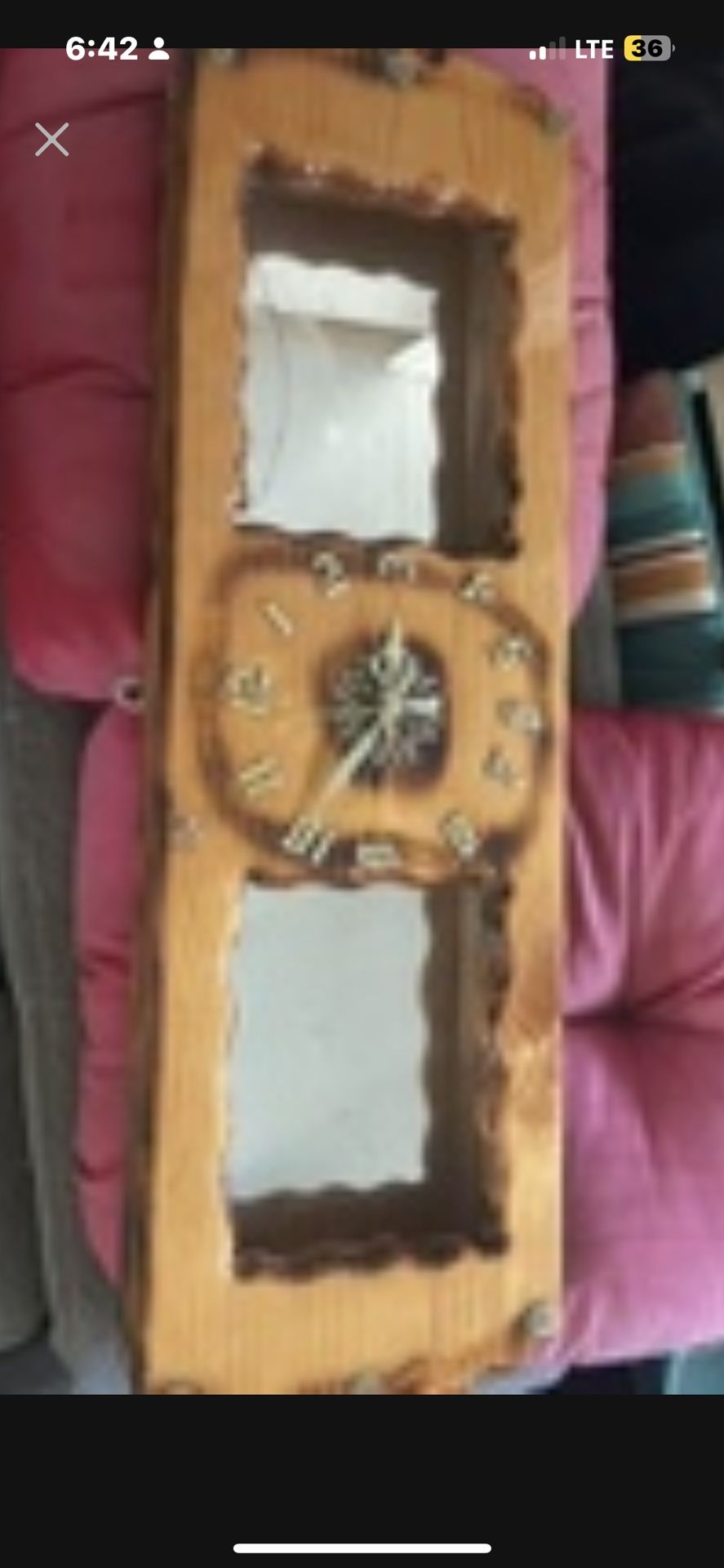 The Vintage 1970 S Wooden Clock And Mirrors