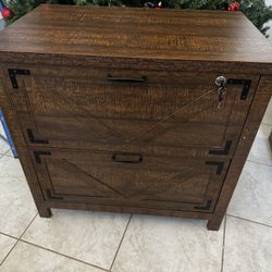 Britteney 31.5" Wide 2-Drawer Vertical Filing Cabinet, Farmhouse File Cabinet with Lock