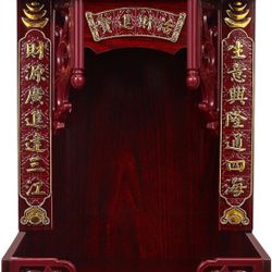 Wall-Mounted Shrine Altar Pet Ashes House Pooja Table Guan Gong Guanyin Buddha Statue Offering Table Buddha Shelf Statue Stand Wood Mandir Household W