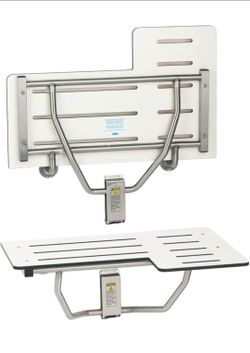 Bobrick B-5181 ADA Wall-Mounted Shower Seat Foldable Reversible 500 lb White
