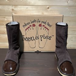 NWT BOOTIE PIES pedicure boots in brown sz 7