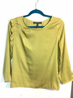 BCBG MaxAzria Ruffled Shoulder Medium Dress Shirt