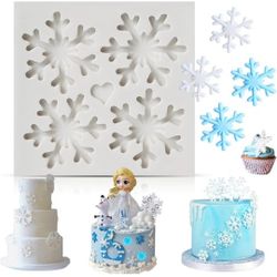 3D Christmas Theme Silicone Fondant mold Snowflake Suger Cake Molds Chocolate Ca