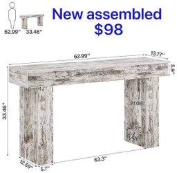😀 Tribesigns 63-Inch Long Console Table, Wooden Rectangular Sofa Table Behind The Couch, Farmhouse Entryway Table for Entrance, Hallway, Living Room 