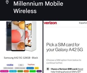 StraightTalk Samsung Galaxy A42 5G UW 128GB CDMA-GSM Unlocked Visible/Spectrum Mobile/T-Mobile/AT&T Any Carrier New