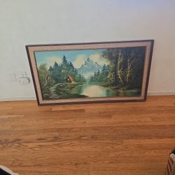 Vintage Oil Painting Of Outdoor Scenery