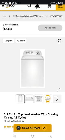 Whirlpool 2026 Impeller Washer And Electric Dryer Set