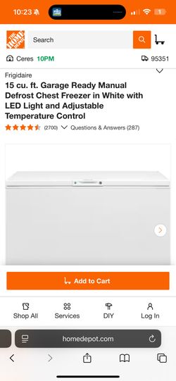 Fridgeair 15 Cu. Ft. Freezer Like New!