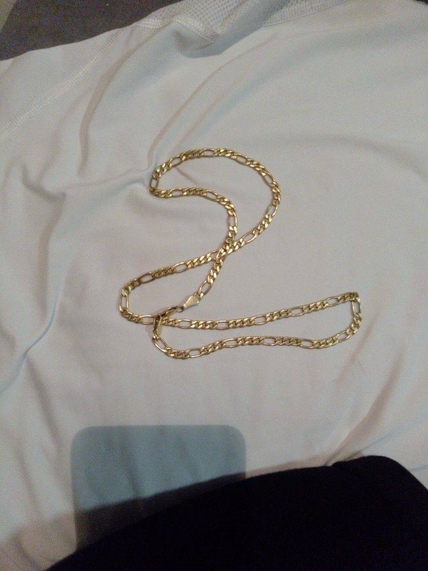 18k Yellow Gold Men's, Figaro Chain Necklace