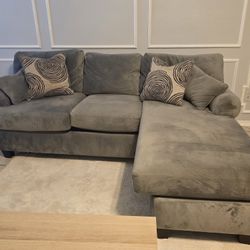 Good Condition!!! Gray Sofa With Chaise.