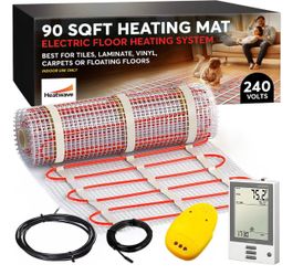 90 sqft Heatwave 240 Volt Electric Floor Heating Kit with Thermostat