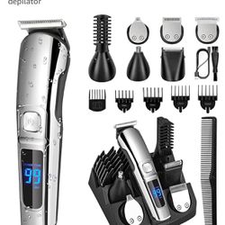  15 in 1 Professional Cordless Electric Hair Clipper Kit, USB Rechargeable Waterproof Hair Cutting Kit Hair Clippers for Men, Hair Trimmer, Men's Groo
