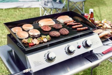 NEW Portable 3 Burner Propane Gas Grill Griddle Camp with Cover Outdoor Camping
