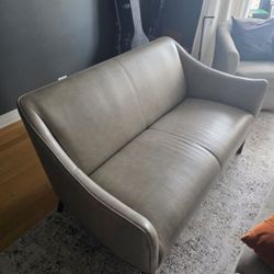 Leather Gray Couch