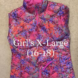 NORTH FACE / WARM 550 Down Insulated COMFORTABLE Puffy Coat Jacket / Girls X-Large (16-18) XL / Retails $160+Tax / Brand New w/o Tags / Fruity Pebbles