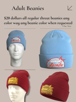 Astros Beanies All Colors One Size Embroidered 