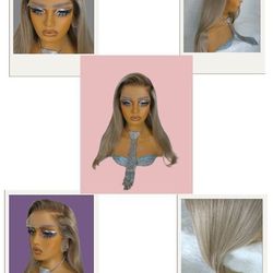 ✨ 20 in Super Natural Dark Ash Ombre Root Human Hair Lace Wig Make Offer!✨