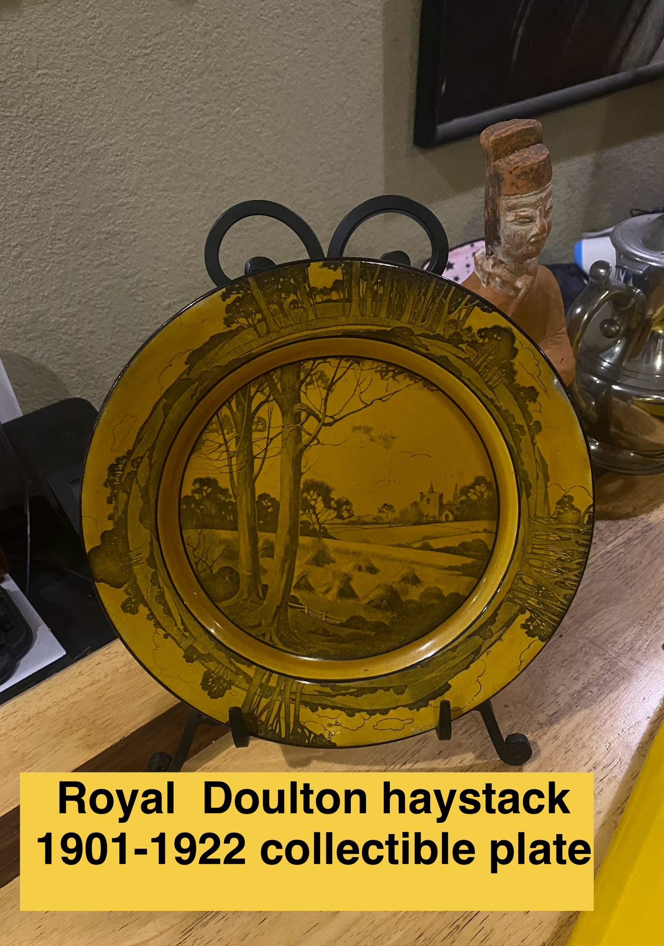 1(contact info removed) ROYAL DOULTON a stack collector plate with stand