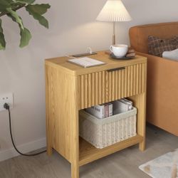 Modern Wood Nightstand 