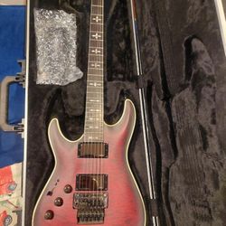 Left-handed Schecter C-1FR M in Crimson Red Burst 