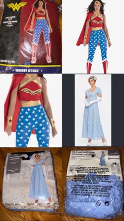 Bridgerton Regency Dress Women’s Costume Size L and Wonder Woman Size XL