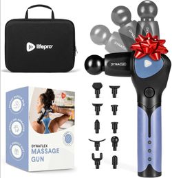 LifePro DynaFlex Adjustable Deep Tissue Massage Gun w/ Case & Attachments