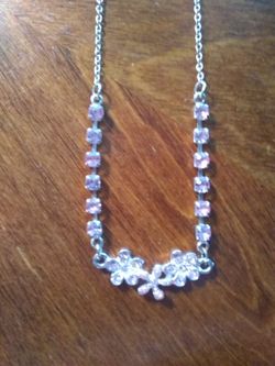 Necklace With Pink Gems