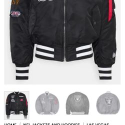 Oakland LV Raiders Bomber MA-1 Black And Grey Satin Jacket (Size M)