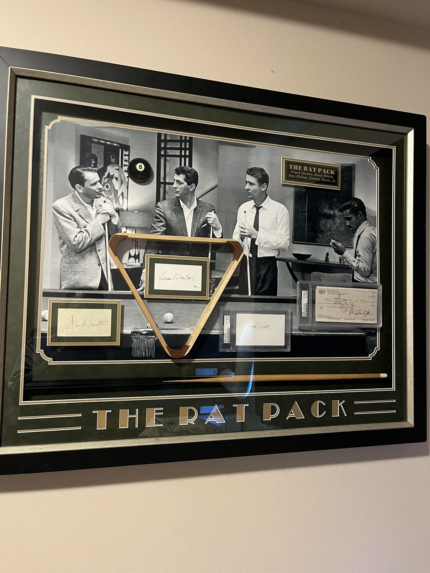 Rat Pack Autographed Memorabilia Art Piece