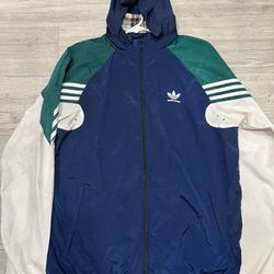 Adidas Men's Blue and Green Jacket 