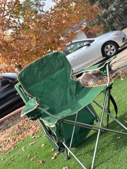 Green Folding Camping Chair with Cup Holder