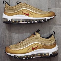 Nike Air Max 97 OG Gold Bullet Running Shoe 918890-700 Youth Size 4 / Women's Size 5.5