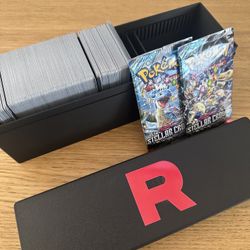 Pokemon Cards Team Rocket Destined Rivals w/ Custom Card Case