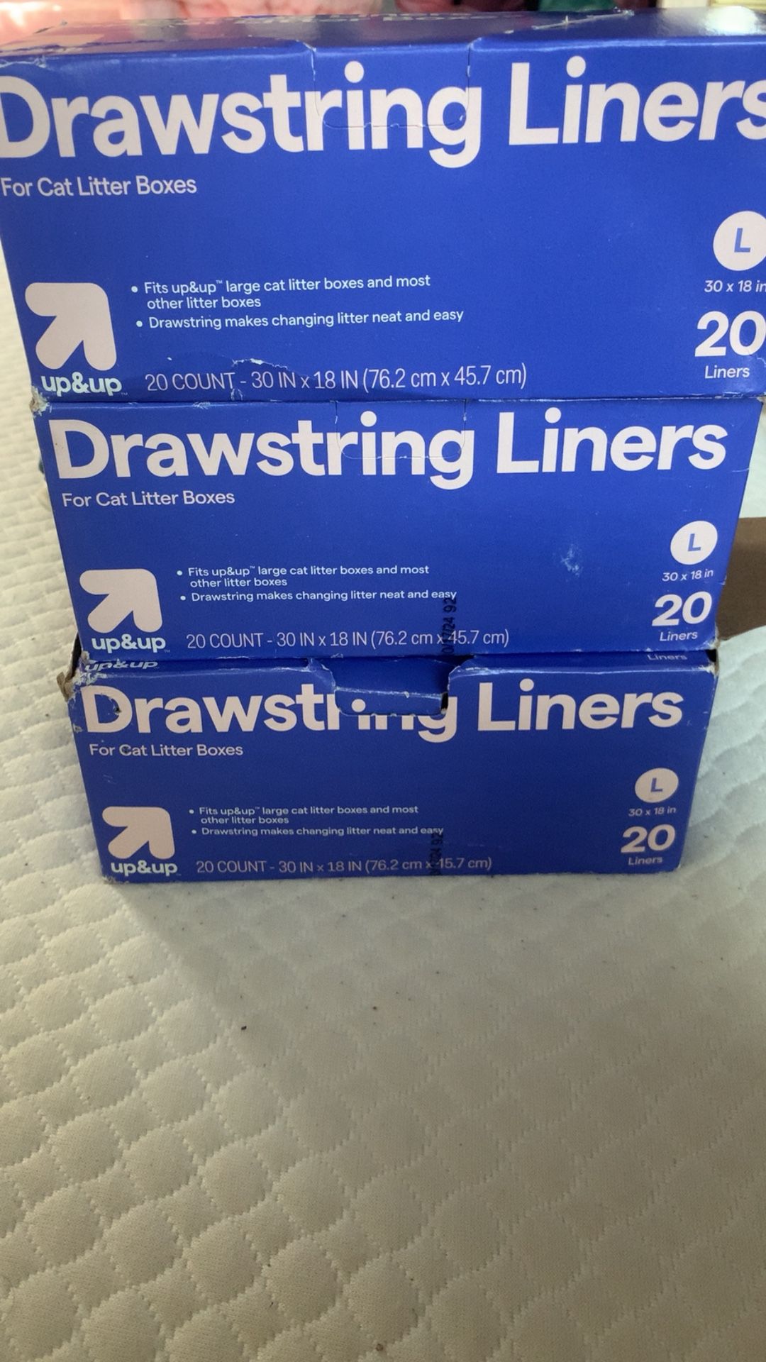 3 Boxes Of Drawstring Liners For Litter Box