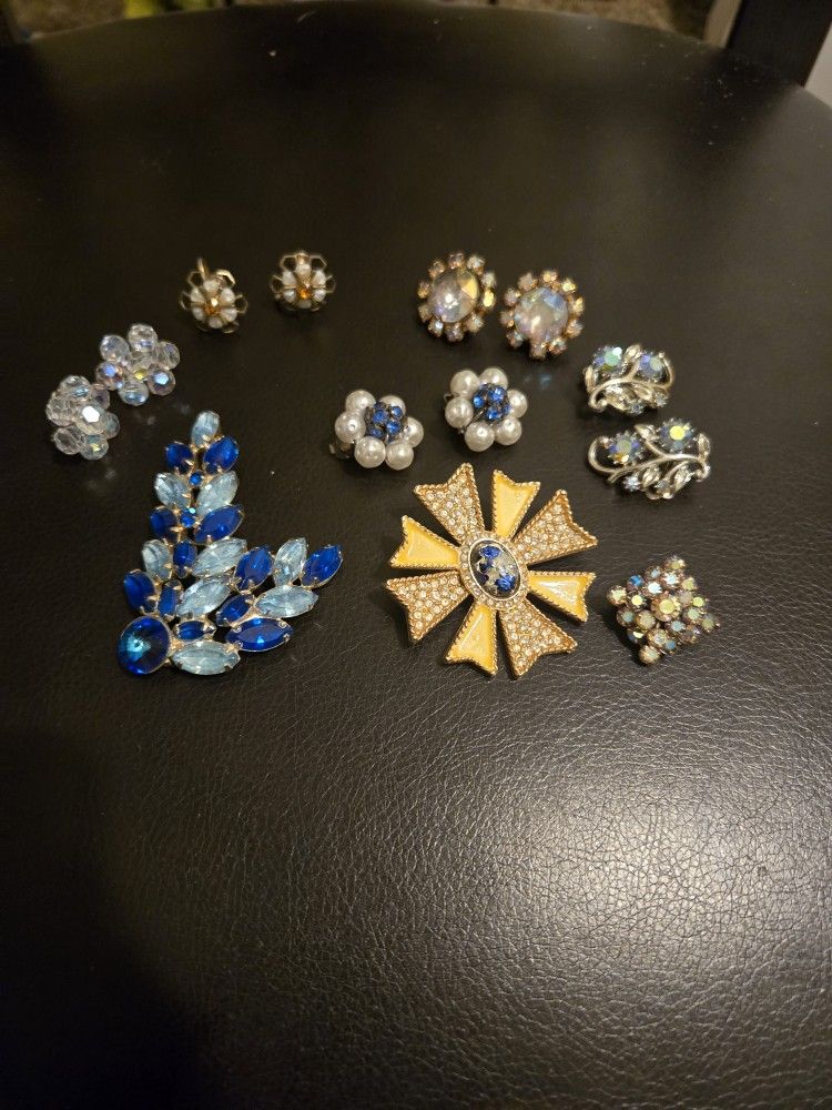 Antique Earrings Pins Brooches