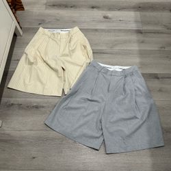 BUNDLE - 2 Pleated Tencel & Linen Trouser Shorts