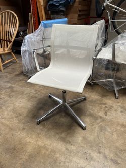 ICF UNA chairs white mesh / polished aluminum made in Italy