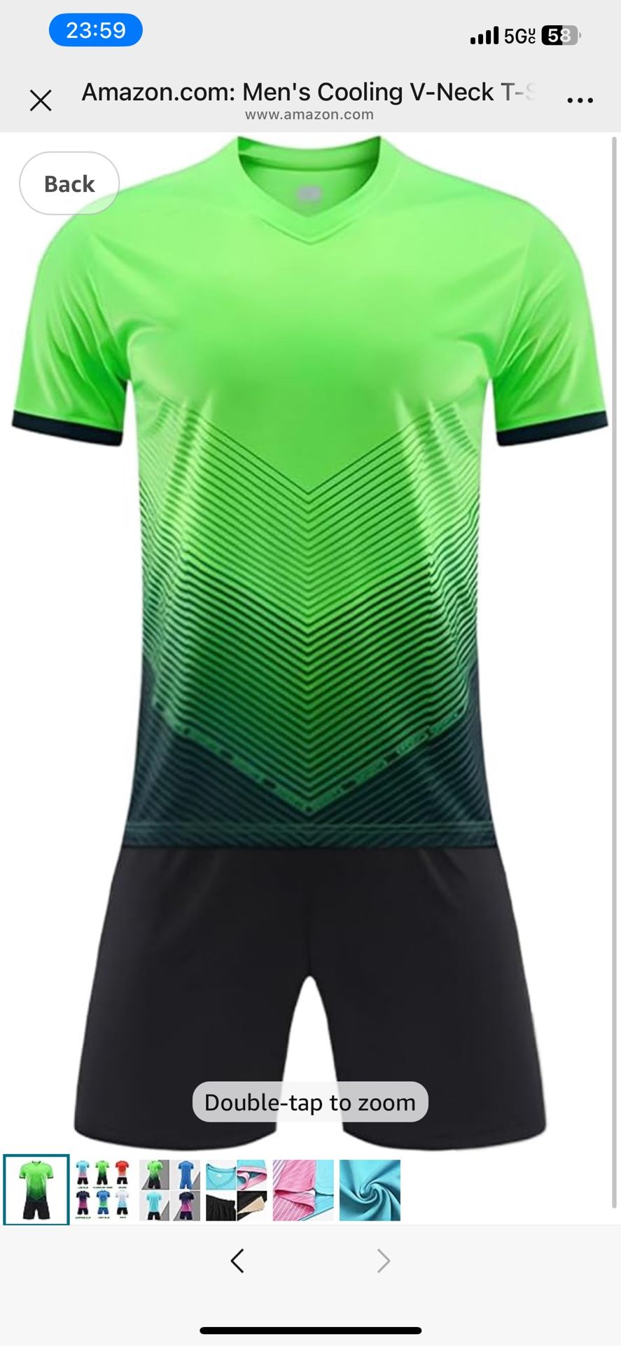 Xl size Men's Cooling V-Neck T-Shirt & Casual 5" Shorts Set 6 Color Options Soft Breathable Fabric Stylish Gradient Print