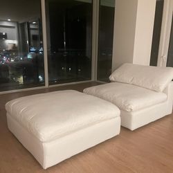 Cloud Modular Armless Chair and Ottoman Brand New In BOX All Washable Covers