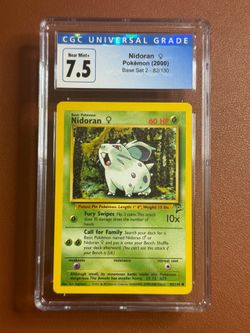 Nidoran 83/130 Base Set 2 Pokemon CGC 7.5