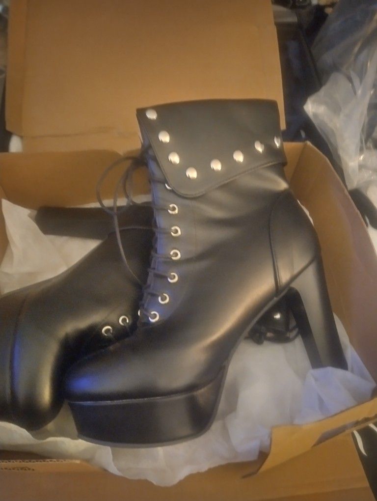 Platform Boots Black Sexy 