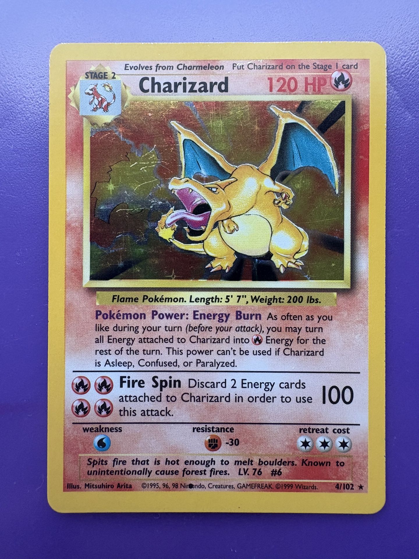 Charizard 004/102 Base Set Holo ⚫️ Black Dot Error