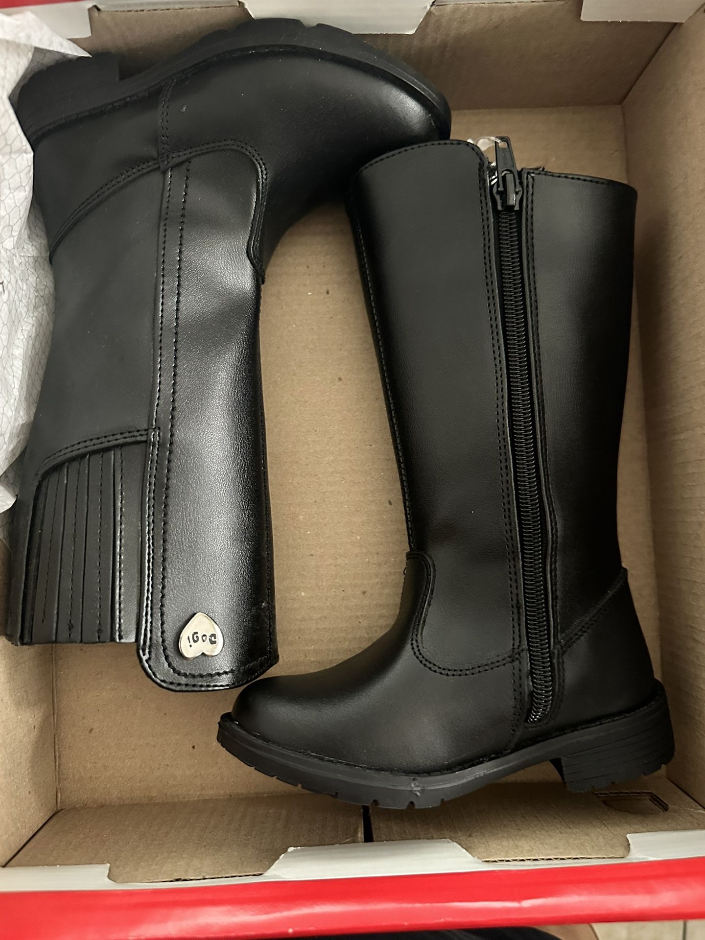 Little Girls Leather Boots Size 8C