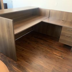 Reception Desk L Shape Walnut 6x6 New 