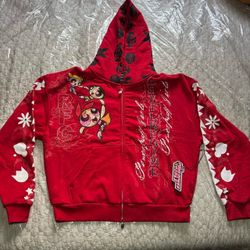 Civil Regime x Powerpuff Girls Red Full Zip Hoodie - Size L