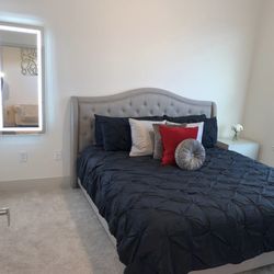 King Size Platform Bed with King Size Pillow top Mattress. – Excellent Condition! 