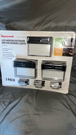 Honeywell, 3 Pk Battery LED Indoor/Outdoor Motion Sensor Wall Security Lights $30