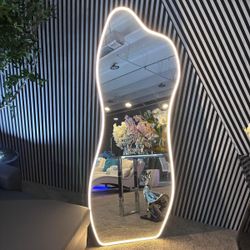 Modern Floor Mirror w/ LED Lights – In Store, Ask For Plans 